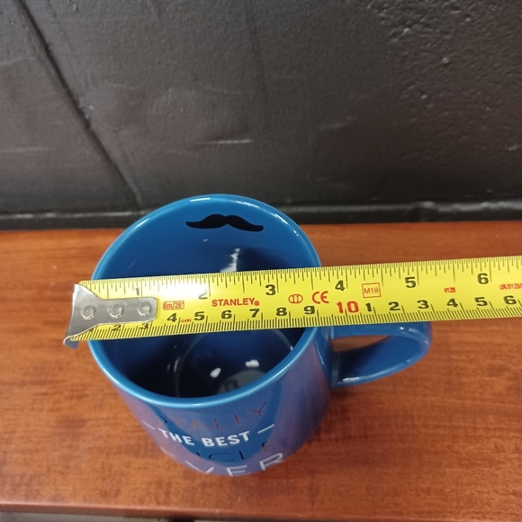 Vintage INDIGO Statement Coffee Mug Teacup Totally the Best Uncle Ever Blue Gold - Picture 8 of 9